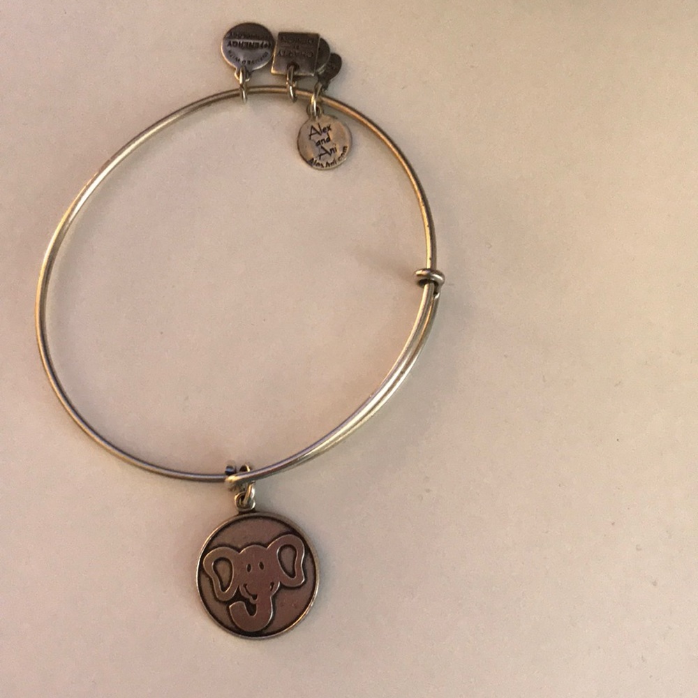 Silver elephant Alex and Ani bracelet